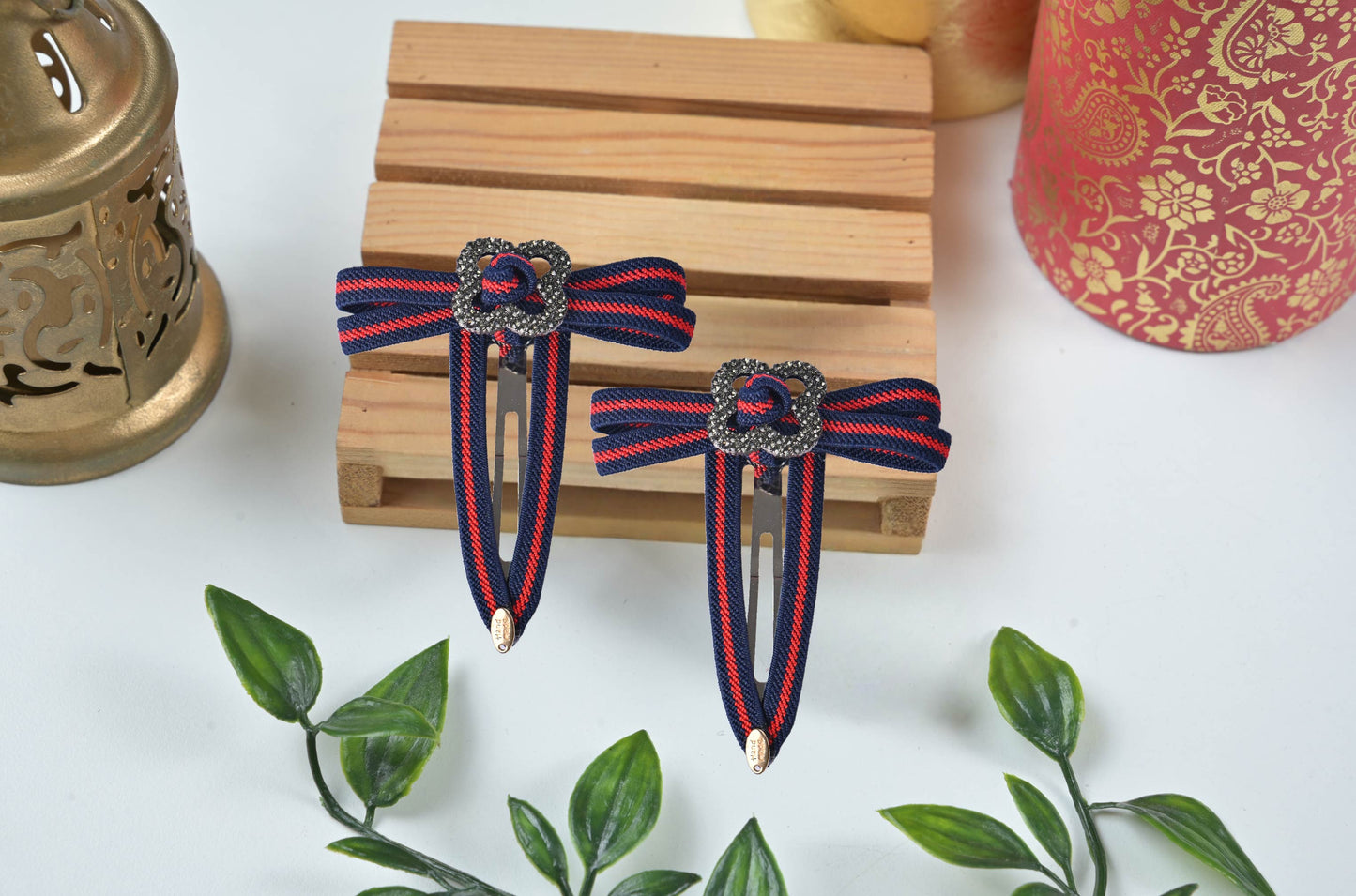 Bow Knot Snap Hair Pin - Pack of 2