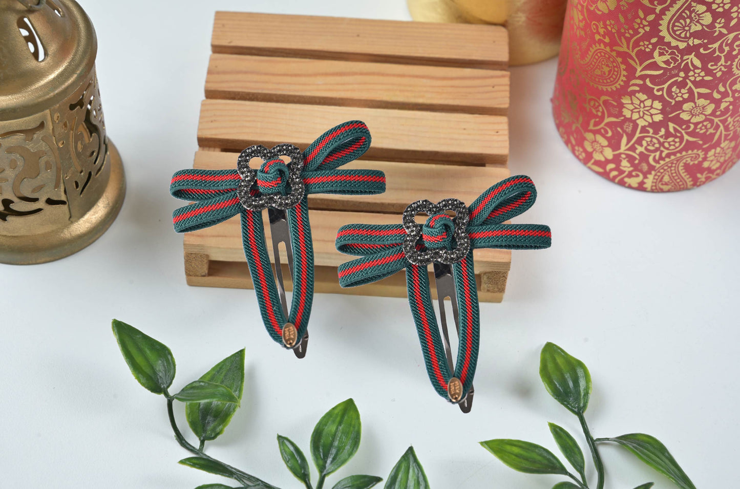 Bow Knot Snap Hair Pin - Pack of 2