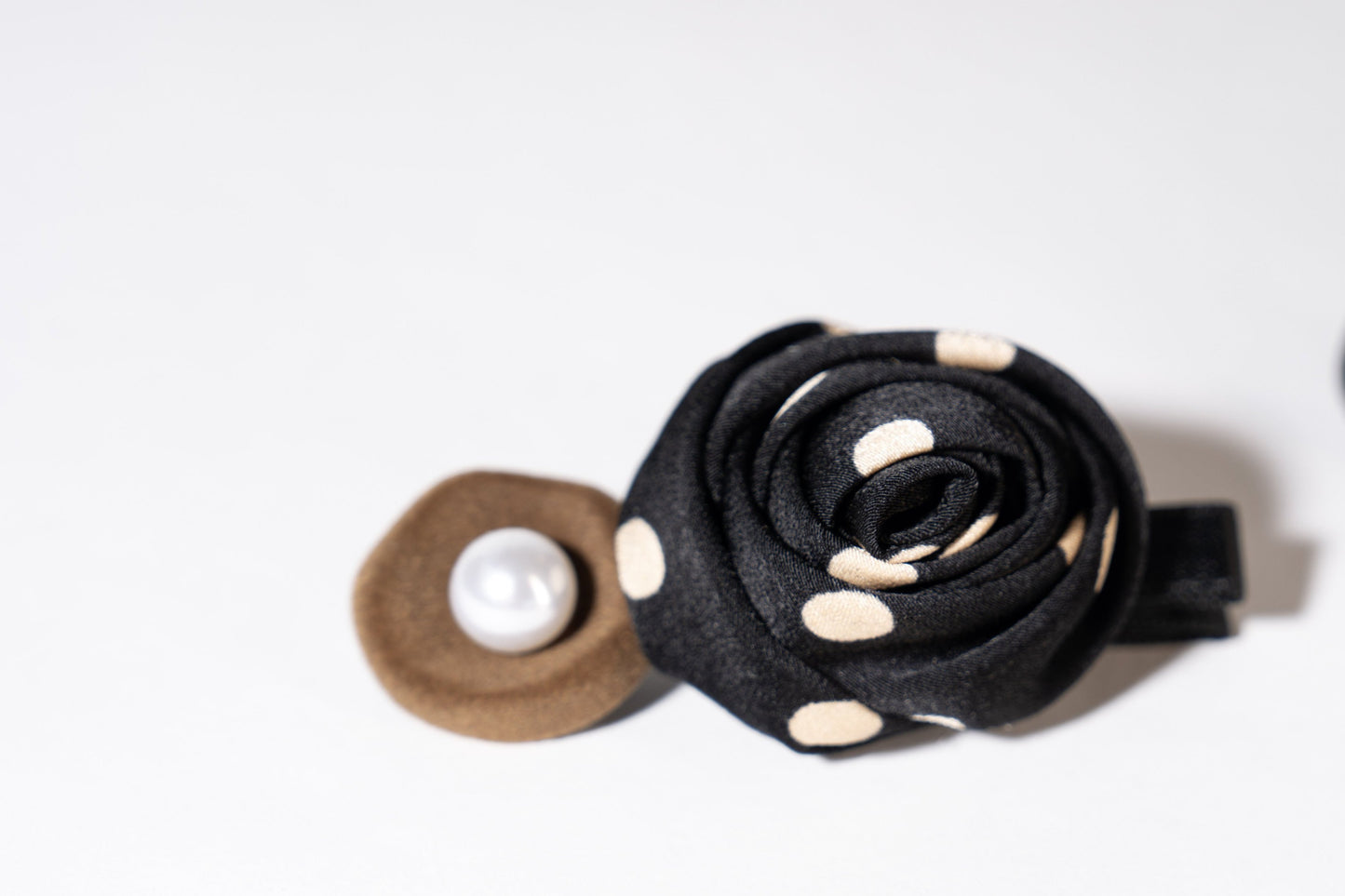 Polka Dot Satin Rose Hair Pin - TressLove