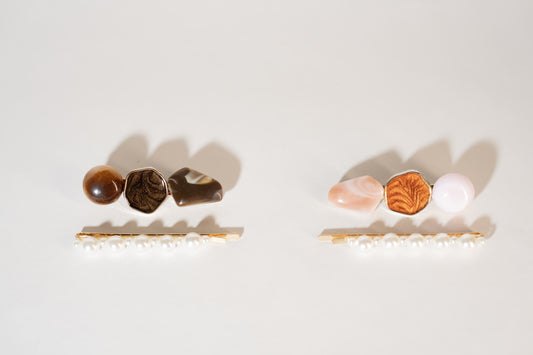 Pearl and Natural Store Accent Pin Combination - TressLove