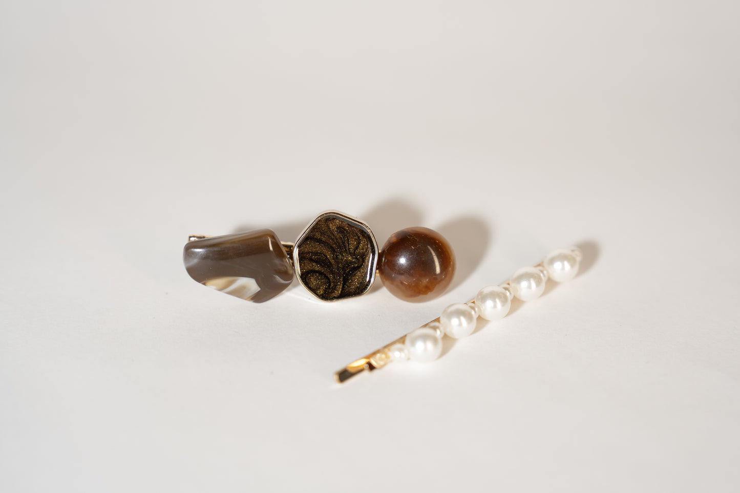 Pearl and Natural Store Accent Pin Combination - TressLove