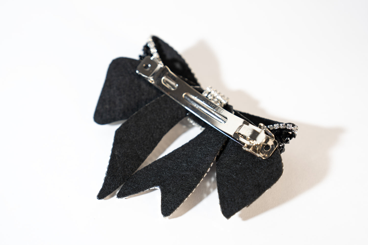 Scattered Water Drill Crystals Bow Barrette - TressLove