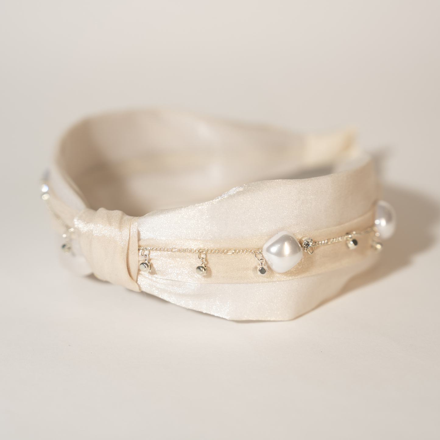 Satin Top Knot hair band with Pearls - TressLove