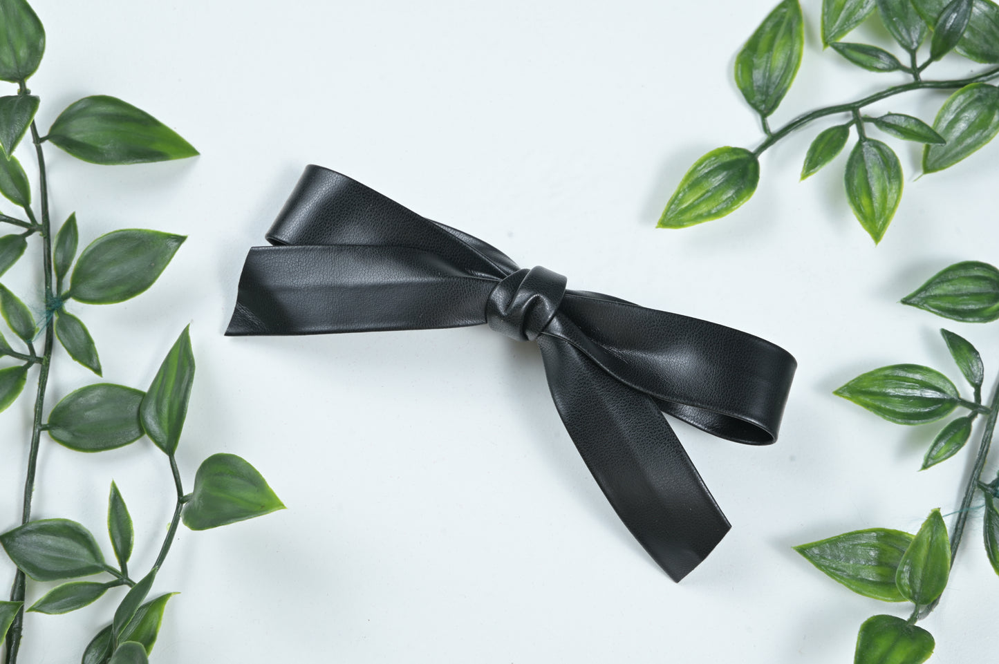 Faux Leather Bow Knot Hair Pin