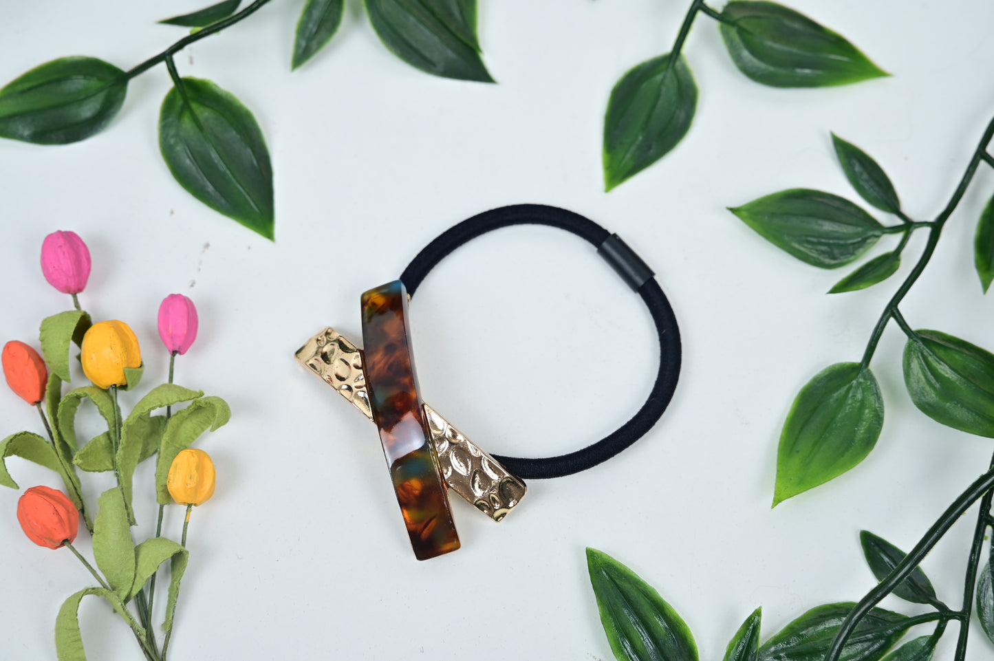 Acetate and Metal Cuff Hair Tie