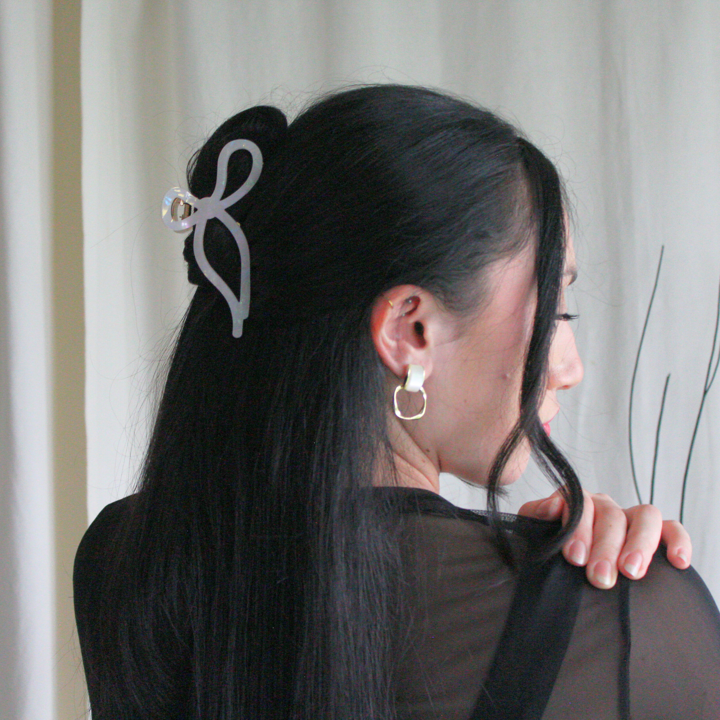 Bow Knot Acetate Metal Teeth Claw Clip - TressLove