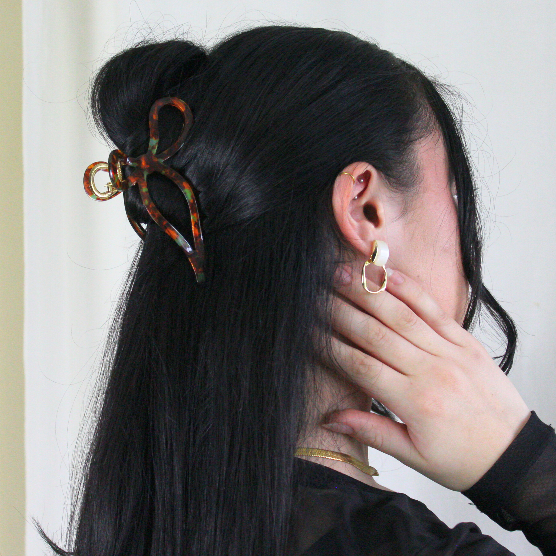 Bow Knot Acetate Metal Teeth Claw Clip - TressLove