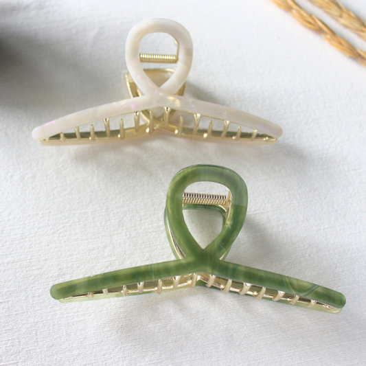 Acetate Cellulose Big Loop Metal Teeth Claw Clip - TressLove