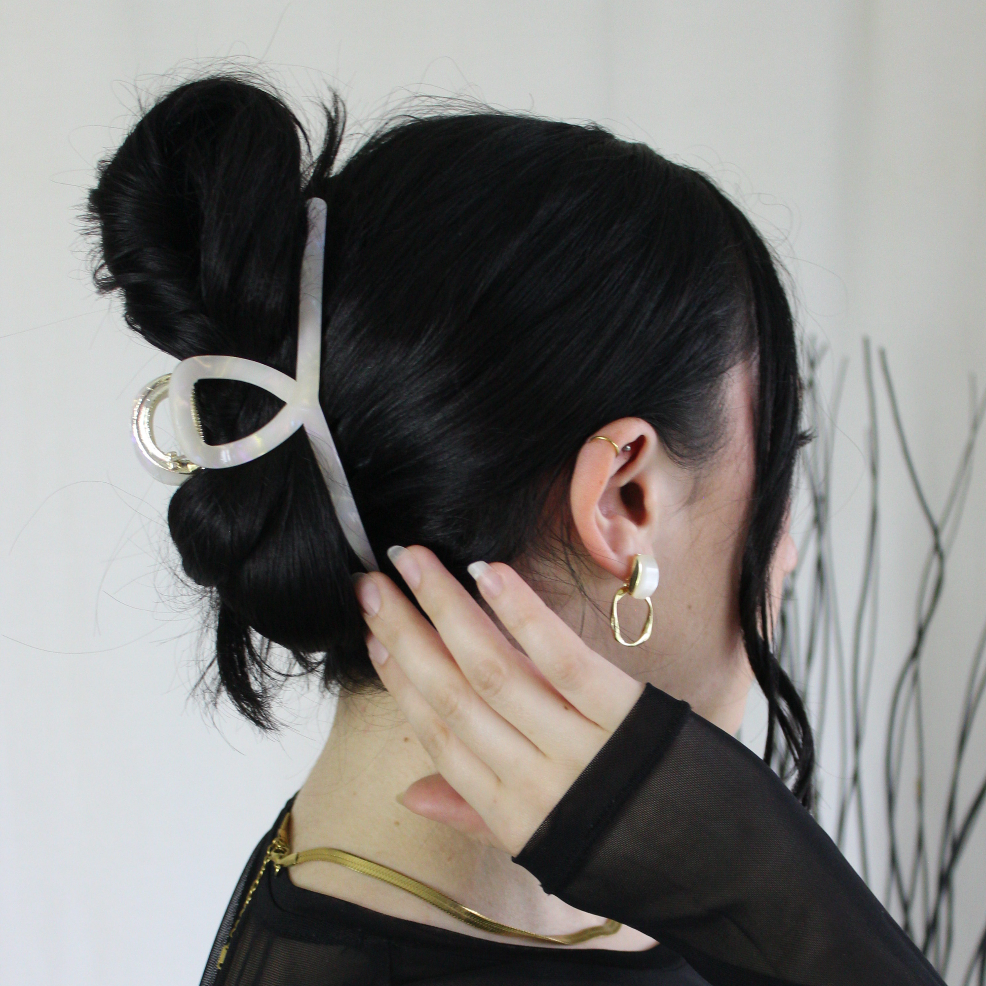 Acetate Cellulose Big Loop Metal Teeth Claw Clip - TressLove