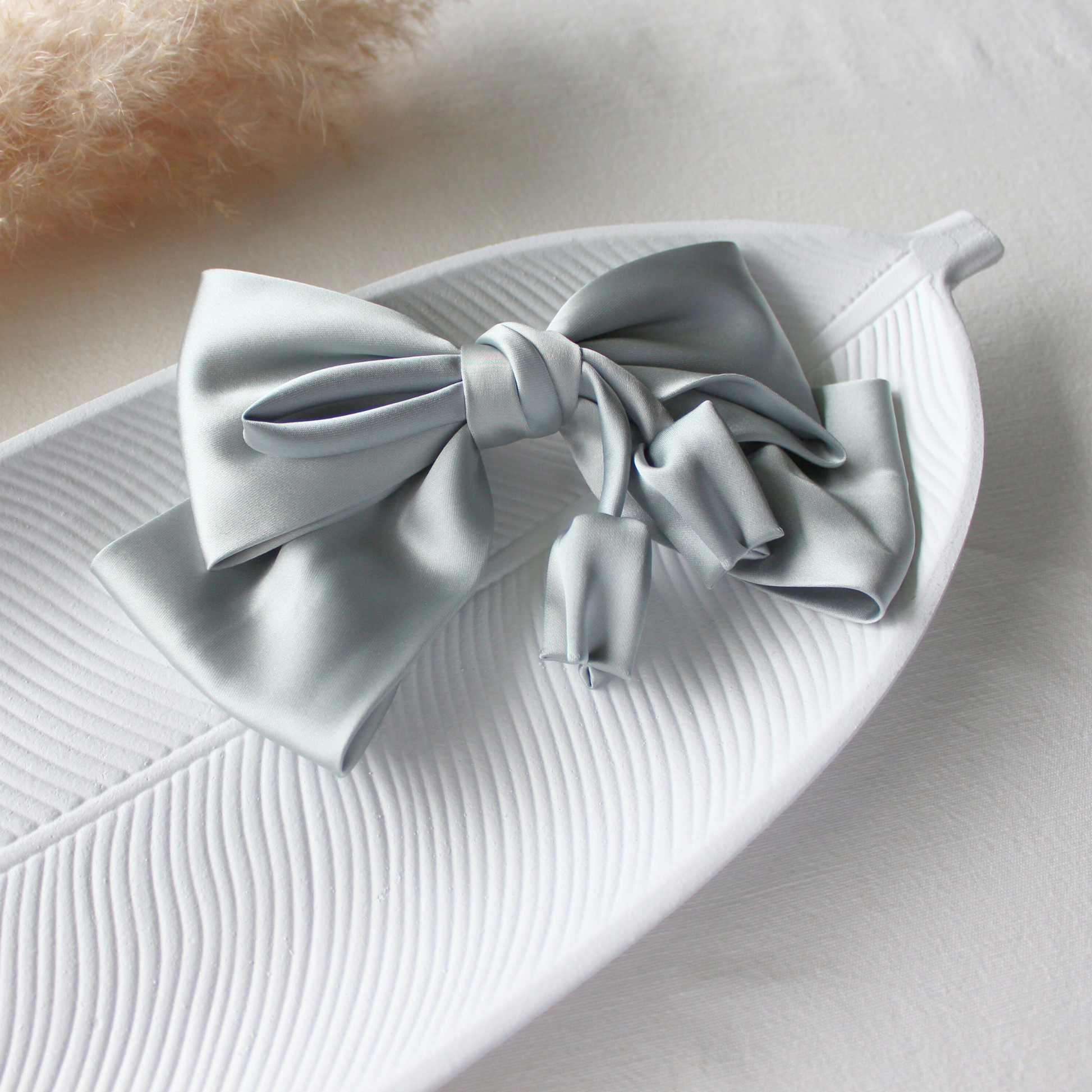 Satin Tulip Bow Barrettes - TressLove