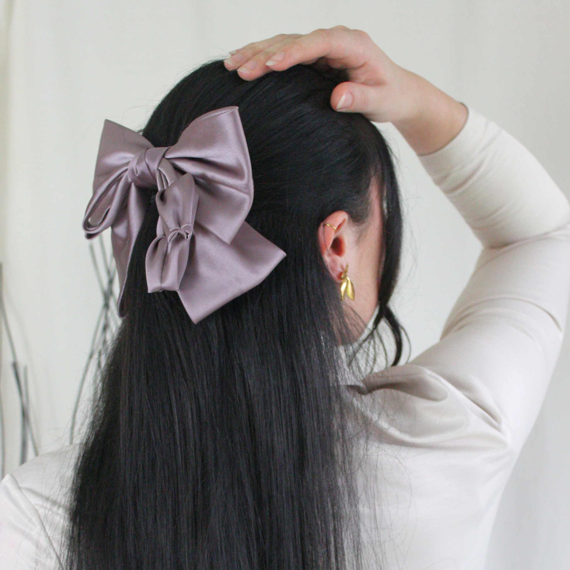 Satin Tulip Bow Barrettes - TressLove