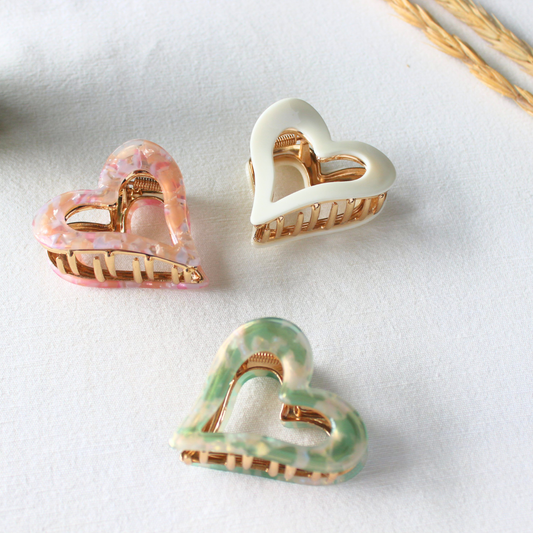 Heart Charm Claw Clips - TressLove