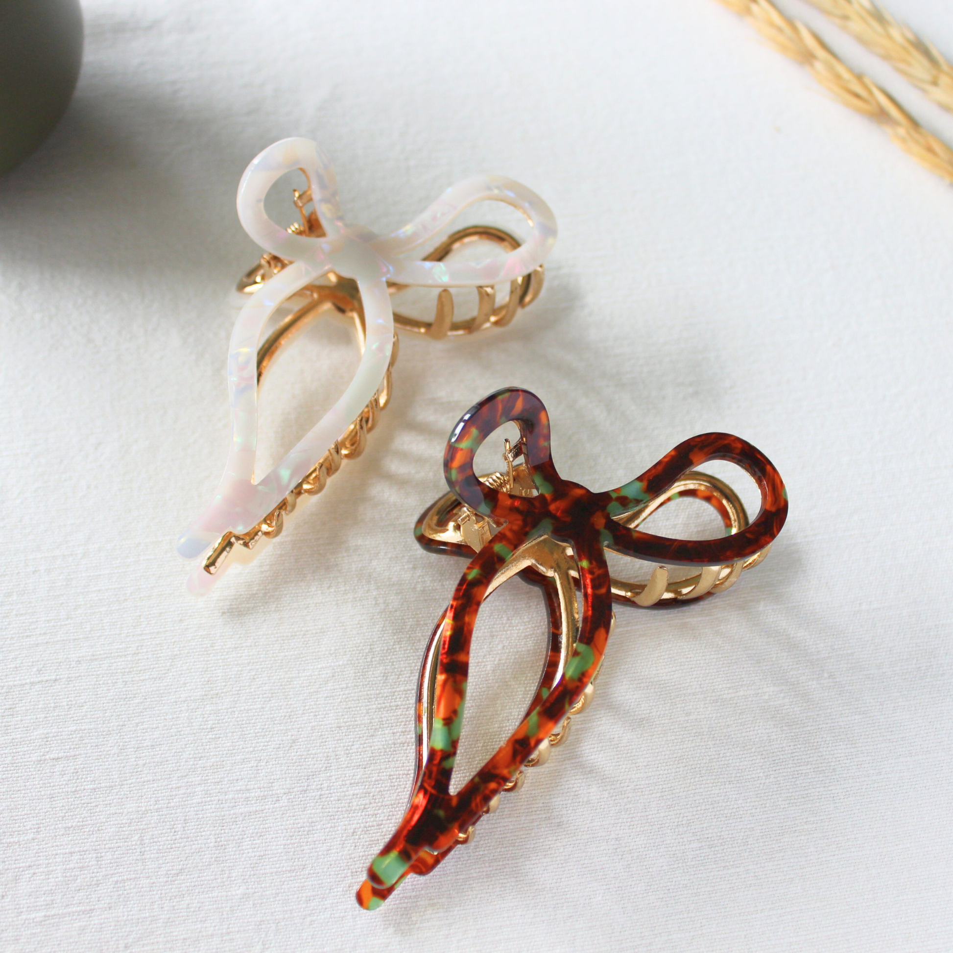 Bow Knot Acetate Metal Teeth Claw Clip - TressLove