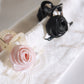 Satin Rose and Pearl Claw Clip - TressLove