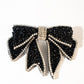 Scattered Water Drill Crystals Bow Barrette - TressLove