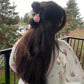 Satin Rose and Pearl Claw Clip - TressLove
