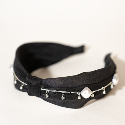 Satin Top Knot hair band with Pearls - TressLove