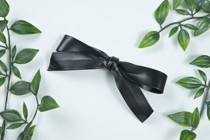 Faux Leather Bow Knot Hair Pin