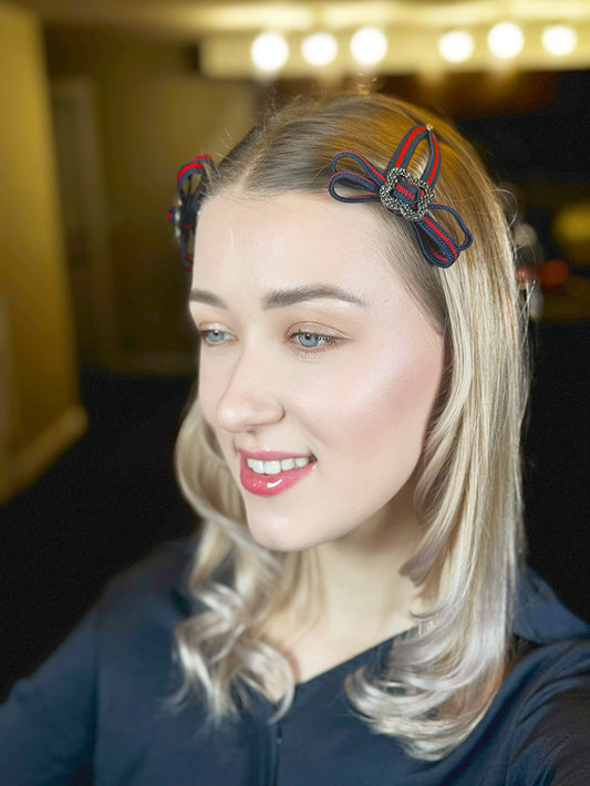 Bow Knot Snap Hair Pin - Pack of 2